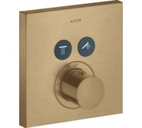 Hansgrohe Axor Starck ShowerSelect Termostato cuadrado empotrado para 2 consumidores, Color: Bronce cepillado - 36715140