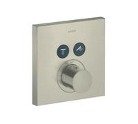 hansgrohe AXOR Starck ShowerSelect Termostato cuadrado empotrado para 2 consumidores, 36715820, Color: Níquel Cepillado
