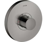 hansgrohe AXOR Starck ShowerSelect Thermostat Termostato de alto caudal redondo empotrado, 36721330, Color: Cromo negro pulido