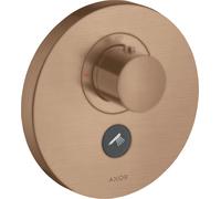 hansgrohe AXOR Starck ShowerSelect Termostato redondo de alto caudal empotrado para 1 consumidor y 1 toma de corriente adicional, 36726310, Color: Oro rojo cepillado
