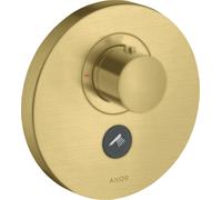 hansgrohe AXOR Starck ShowerSelect Termostato redondo de alto caudal empotrado para 1 consumidor y 1 toma de corriente adicional, 36726950, Color: Latón cepillado