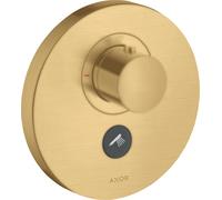 hansgrohe AXOR Starck ShowerSelect Termostato redondo de alto caudal empotrado para 1 consumidor y 1 toma de corriente adicional, 36726250, Color: Óptica de oro cepillado