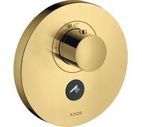 hansgrohe AXOR Starck ShowerSelect Termostato redondo de alto caudal empotrado para 1 consumidor y 1 toma de corriente adicional, 36726990, Color: Óptica Oro Pulido