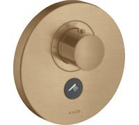 hansgrohe AXOR Starck ShowerSelect Termostato redondo de alto caudal empotrado para 1 consumidor y 1 toma de corriente adicional, 36726140, Color: Bronce cepillado