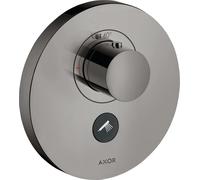 hansgrohe AXOR Starck ShowerSelect Termostato redondo de alto caudal empotrado para 1 consumidor y 1 toma de corriente adicional, 36726330, Color: Cromo negro pulido