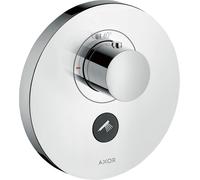 hansgrohe AXOR Starck ShowerSelect Termostato redondo de alto caudal empotrado para 1 consumidor y 1 toma de corriente adicional, 36726800, Color: Óptica de acero inoxidable