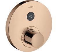 hansgrohe AXOR Starck ShowerSelect Termostato redondo empotrado para 1 consumidor, 36722300, Color: Oro rojo pulido