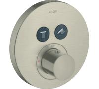 hansgrohe AXOR Starck ShowerSelect Termostato redondo empotrado para 2 consumidores, 36723820, Color: Níquel Cepillado