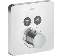 hansgrohe AXOR Starck ShowerSelect Termostato suave empotrado para 2 consumidores, 36707000, Color: cromado