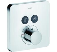 hansgrohe AXOR Starck ShowerSelect Termostato suave empotrado para 2 consumidores, 36707000, Color: cromado