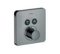 hansgrohe AXOR Starck ShowerSelect Termostato suave empotrado para 2 consumidores, 36707330, Color: Cromo negro pulido