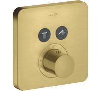 hansgrohe AXOR Starck ShowerSelect Termostato suave empotrado para 2 consumidores, 36707950, Color: Latón cepillado