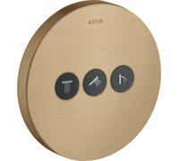 hansgrohe AXOR Starck ShowerSelect Válvula redonda empotrada para 3 consumidores, 36727140, Color: Bronce cepillado