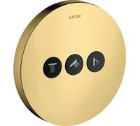 hansgrohe AXOR Starck ShowerSelect Válvula redonda empotrada para 3 consumidores, 36727990, Color: Óptica Oro Pulido