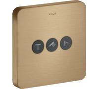 hansgrohe AXOR Starck ShowerSelect Válvula suave de montaje empotrado para 3 consumidores, 36773140, Color: Bronce cepillado