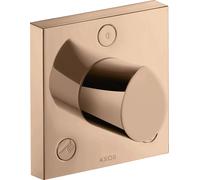 hansgrohe AXOR Starck Trio/Quattro Válvula de cierre y conmutación empotrada 12 x 12, 12731300, Color: Oro rojo pulido
