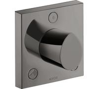 hansgrohe AXOR Starck Trio/Quattro Válvula de cierre y conmutación empotrada 12 x 12, 12731330, Color: Cromo negro pulido