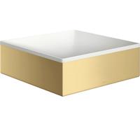 hansgrohe AXOR Suite lavabo sobre encimera, angular, 285x285mm, con marco metálico, sin rebosadero, SOLIDSurface, 42002250, Color: Óptica de oro cepillado