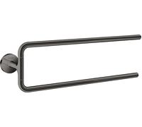 hansgrohe AXOR Toallero circular universal, de dos brazos, 42822330, Color: Cromo negro pulido