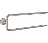 hansgrohe AXOR Toallero circular universal, de dos brazos, 42822820, Color: Níquel Cepillado