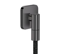 hansgrohe AXOR Toma de pared Conexión mural fina softsquare, 36739330, Color: Cromo negro pulido