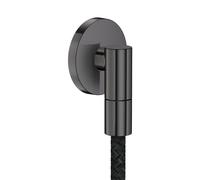 hansgrohe AXOR Toma de pared Fine Conexión de pared redonda, 36737340, Color: Cromo negro cepillado