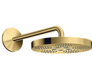 hansgrohe AXOR Una alcachofa de ducha 280 de 1 chorro con brazo de ducha, 48491990, Color: Óptica Oro Pulido