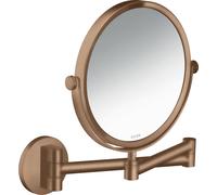 hansgrohe AXOR UNIVERSAL Espejo de afeitar circular, 1,7 aumentos, giratorio, inclinable, 42849310, Color: Oro rojo cepillado
