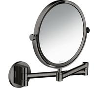 hansgrohe AXOR UNIVERSAL Espejo de afeitar circular, 1,7 aumentos, giratorio, inclinable, 42849330, Color: Cromo negro pulido