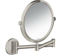 hansgrohe AXOR UNIVERSAL Espejo de afeitar circular, 1,7 aumentos, giratorio, inclinable, 42849800, Color: Óptica de acero inoxidable