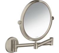 hansgrohe AXOR UNIVERSAL Espejo de afeitar circular, 1,7 aumentos, giratorio, inclinable, 42849820, Color: Níquel Cepillado