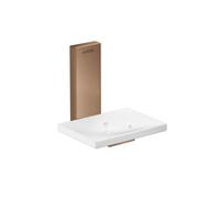 hansgrohe AXOR Universal Jabonera rectangular, metal, repisa de cristal, 42605310, Color: Oro rojo cepillado