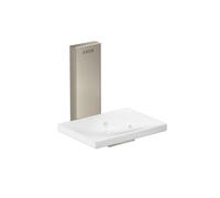 hansgrohe AXOR Universal Jabonera rectangular, metal, repisa de cristal, 42605820, Color: Níquel Cepillado