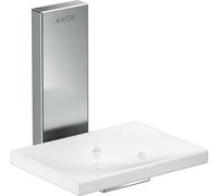 hansgrohe AXOR Universal Jabonera rectangular, metal, repisa de cristal, 42605830, Color: Níquel pulido