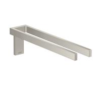 hansgrohe AXOR UNIVERSAL Toallero rectangular, metal, doble, fijo, longitud 380mm, 42622800, Color: aspecto de acero inoxidable