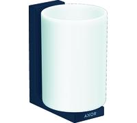 hansgrohe AXOR UNIVERSAL Vaso rectangular para cepillo de dientes, metal, cristal blanco, 42604670, Color: negro mate