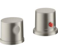 hansgrohe AXOR Uno 2 orificios para bañera, termostato, 2 consumidores, 38480800, Color: Óptica de acero inoxidable