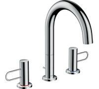Axor Uno de 3 Agujero lavabo grifo, comodidad de 200 mm de altura, con desagüe, cromado