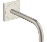 hansgrohe AXOR Uno mezclador de lavabo, electrónico, empotrado, proyección 225mm, alimentación de red, 38120800, Color: aspecto de acero inoxidable