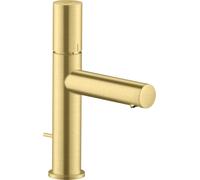 hansgrohe AXOR Uno mezclador monomando de lavabo 110 con tirador y desagüe automático, proyección 123mm, 45001950, Color: Latón cepillado