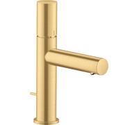 hansgrohe AXOR Uno mezclador monomando de lavabo 110 con tirador y juego de desagüe, proyección 123mm, 45001250, Color: Óptica de oro cepillado