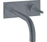 hansgrohe AXOR Uno Mezclador monomando de lavabo empotrado, placa para montaje en pared, proyección 165mm, 38112340, Color: Cromo negro cepillado