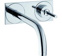 hansgrohe AXOR Uno Mezclador monomando de lavabo empotrado, placa para montaje en pared, proyección 165mm, 38112000, Color: cromado