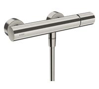 hansgrohe AXOR Uno Mezclador monomando de superficie para ducha Zerogriff, 1 consumidor, 45600800, Color: Óptica de acero inoxidable
