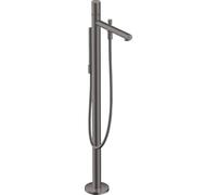 hansgrohe AXOR Uno Mezclador monomando para bañera, de pie, Zerogriff, proyección 244mm, 45416340, Color: Cromo negro cepillado
