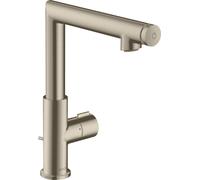 Hansgrohe AXOR Uno Select Mezclador de lavabo 220, desagüe automático, proyección de 160mm, Color: Níquel Cepillado