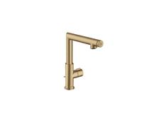 hansgrohe AXOR Uno Select mezclador de lavabo 220 con juego de desagüe, 160mm de proyección, 45016140, Color: Bronce cepillado