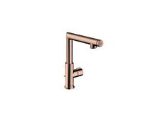 hansgrohe AXOR Uno Select mezclador de lavabo 220 con juego de desagüe, 160mm de proyección, 45016300, Color: Oro rojo pulido