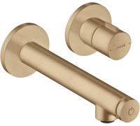 hansgrohe AXOR Uno Select Mezclador de tocador empotrado, montaje en pared, proyección 158mm, 45112140, Color: Bronce cepillado