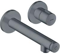 hansgrohe AXOR Uno Select Mezclador de tocador empotrado, montaje en pared, proyección 158mm, 45112340, Color: Cromo negro cepillado